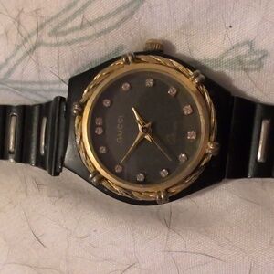 Black and Gold 1970's Gucci Watch